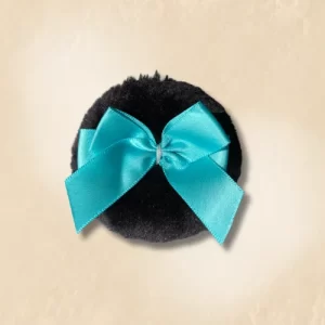 Esponja puff preta com fita cetin - Corel Embalagens